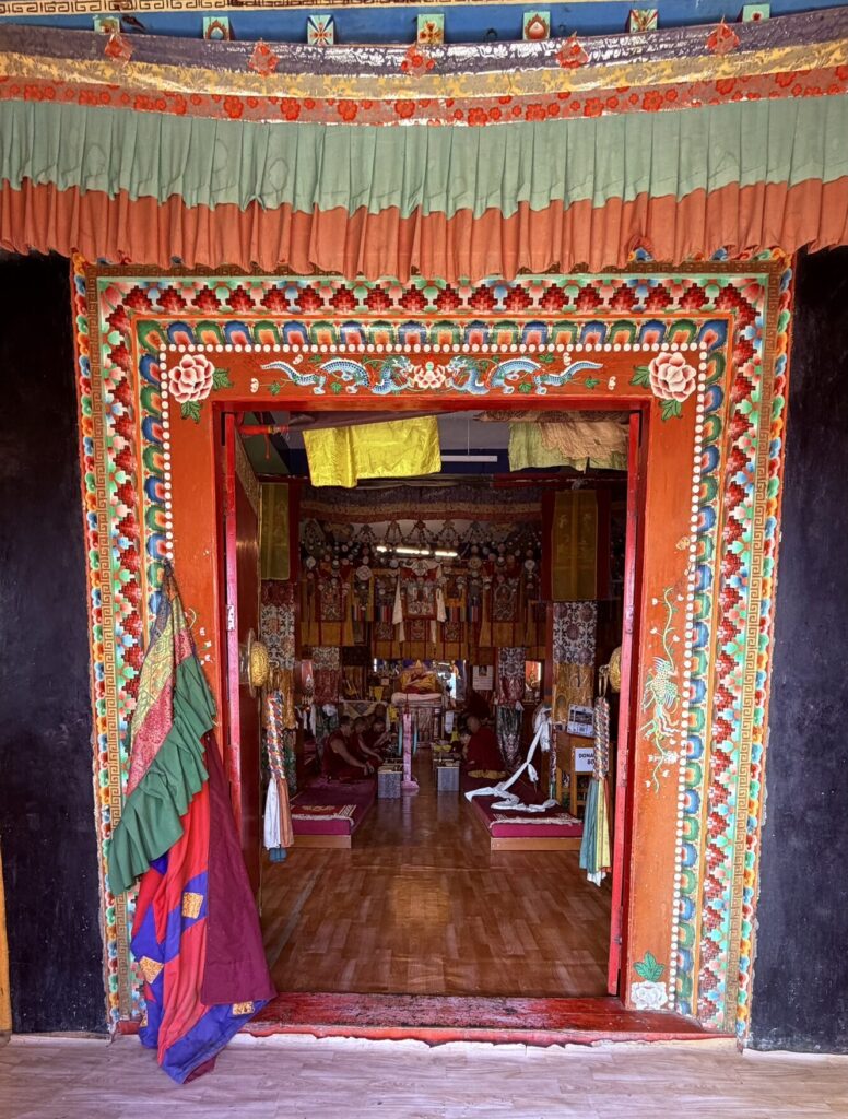 Monks chanting inside Key Monastery Spiti Valley