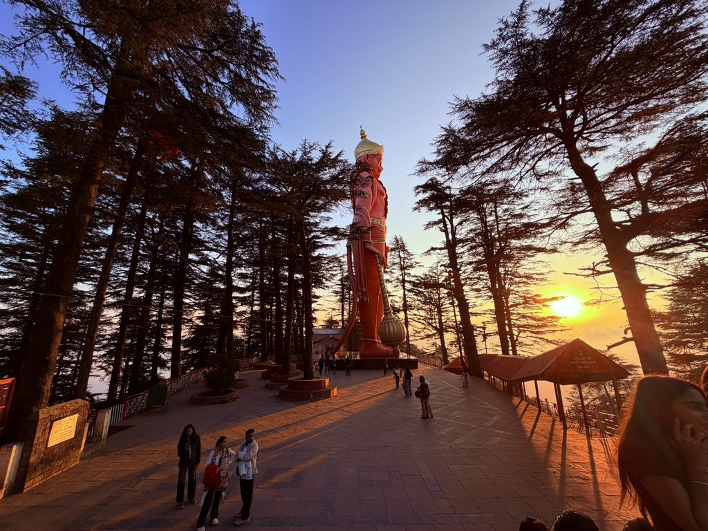 Jakhu Temple on a forested hill above Shimla, visited during an evening walk before the Rupin Pass trek.